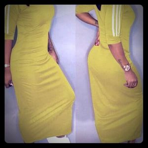 Stripe Sleeve Maxi Dress